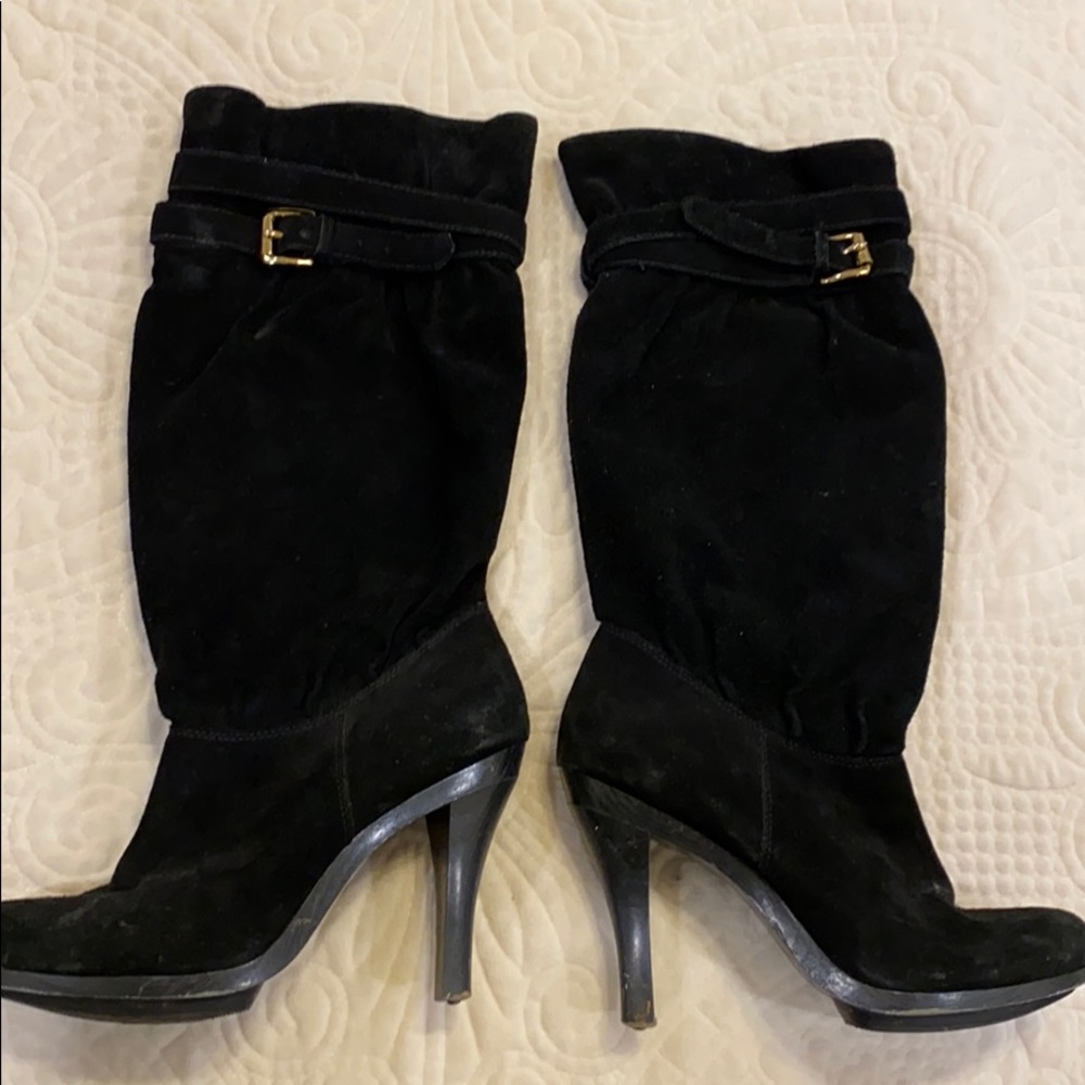 Michael kors black boots with buckle